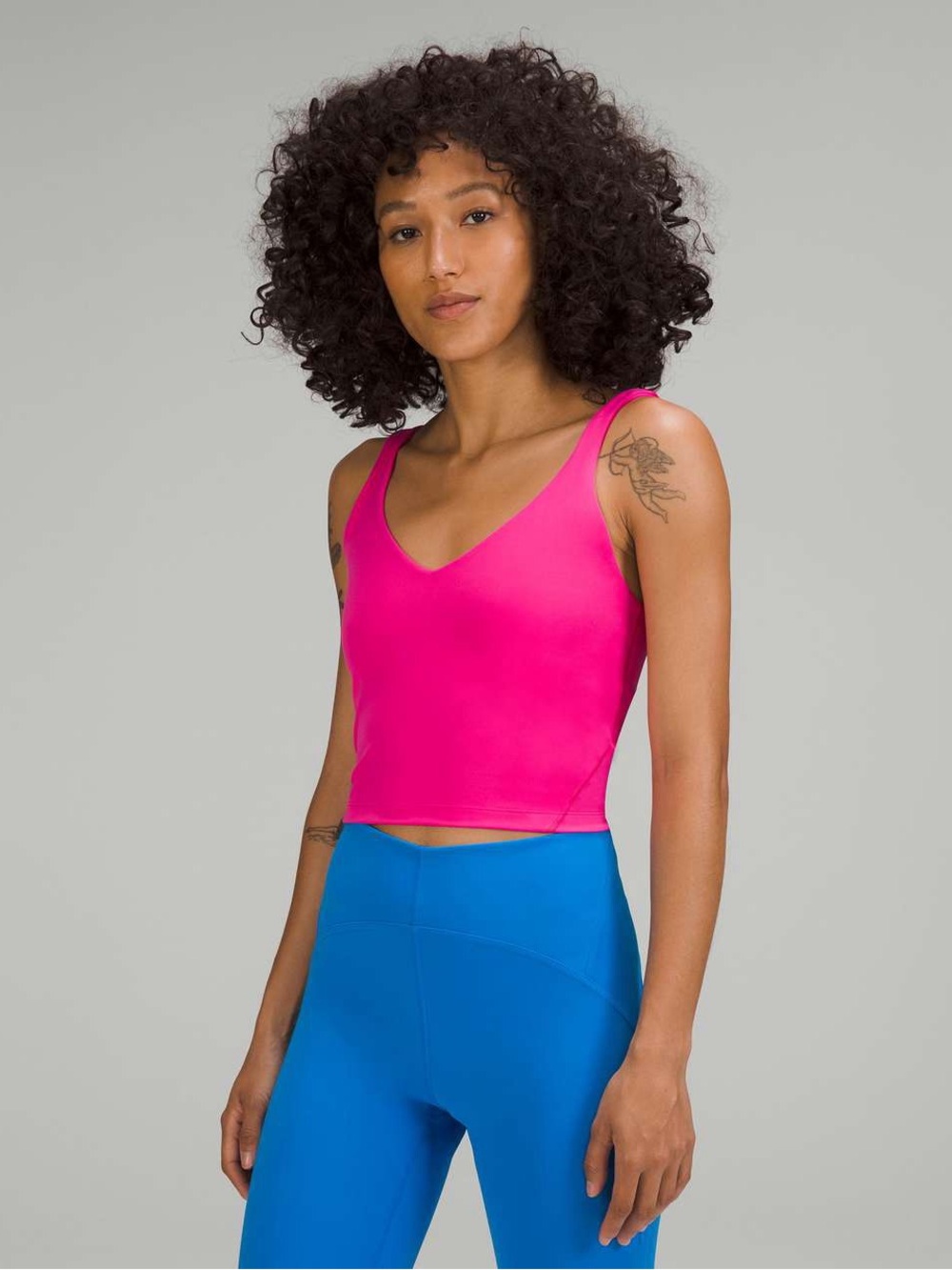 lululemon athletica Hot Pink V-Neck Cropped Tank